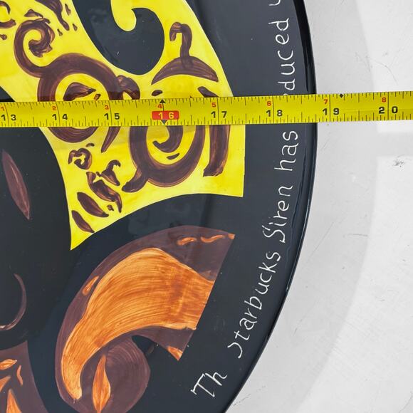 Starbucks 2002 Barista Siren's Plate 35/1200 Hand Painted Ltd Edition Lrg 18.75" - Picture 9 of 12